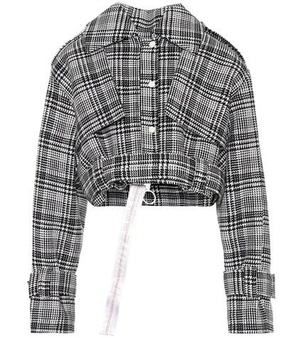 Off-white Cropped Plaid Jacket
