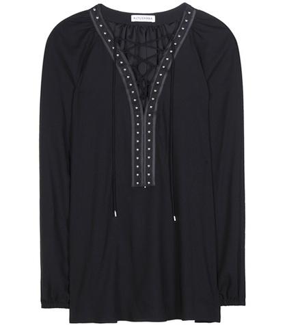 Altuzarra Yuba Embellished Crêpe Top