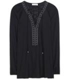 Altuzarra Yuba Embellished Crêpe Top
