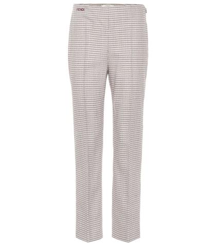 Fendi High-rise Straight Wool-blend Pants