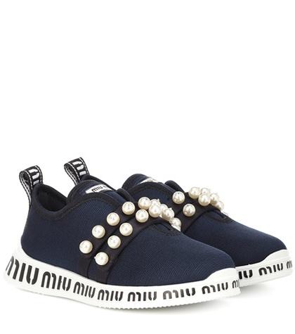 Miu Miu Logo Embellished Sneakers