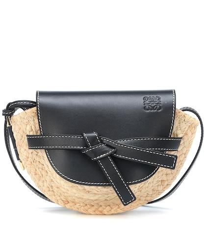 Loq Gate Mini Raffia Crossbody Bag