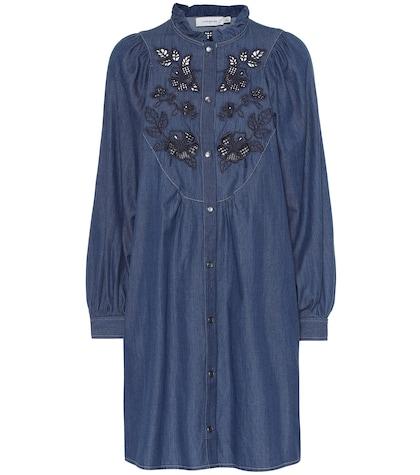 Coach Embroidered Chambray Dress