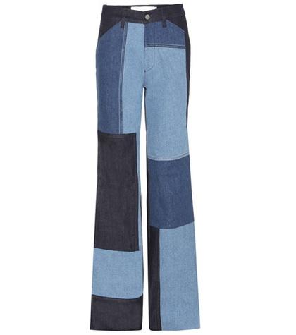 Victoria Victoria Beckham Slim Wide Patchwork Jeans