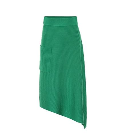 Tibi Origami Merino Wool Midi Skirt
