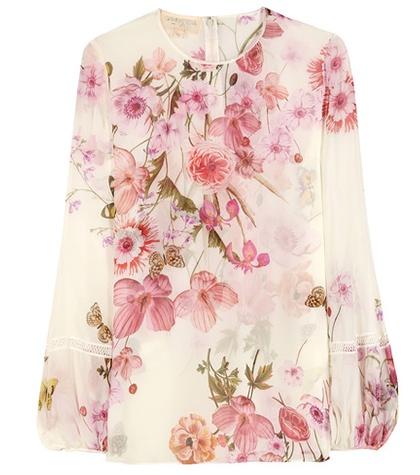 Giambattista Valli Floral-printed Silk Top