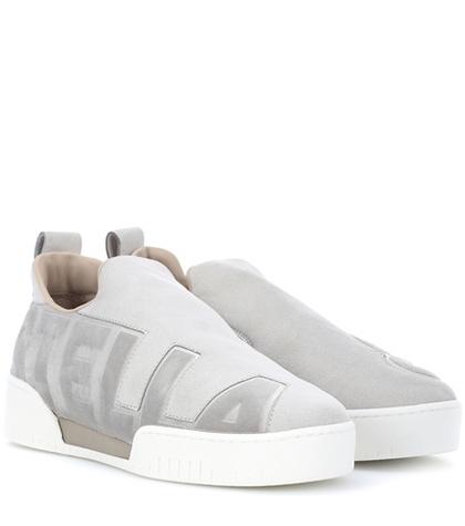 Stella Mccartney Velvet-trimmed Faux Suede Sneakers