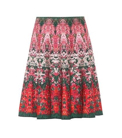 Alexander Mcqueen Silk-blend Jacquard Skirt