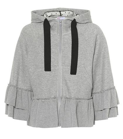 Redvalentino Ruffled Cotton-blend Hoodie