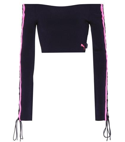 Fenty By Rihanna Off-the-shoulder Lace-up Top