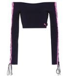 Fenty By Rihanna Off-the-shoulder Lace-up Top