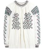 Vanessa Bruno Ath Embroidered Beaded Cotton Blouse