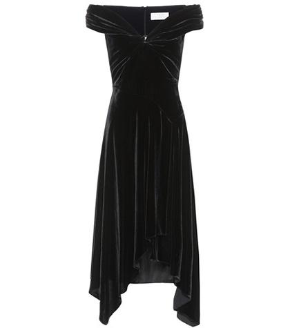 Peter Pilotto Velvet Off-the-shoulder Dress