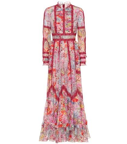 Valentino Jardin De Fleurs Cotton-blend Gown