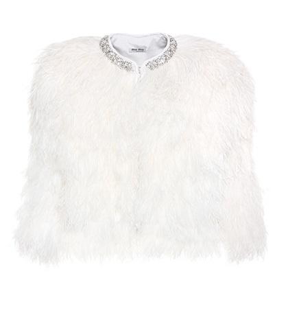 Miu Miu Embellished Feather Jacket