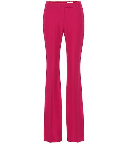 Alexander Mcqueen Mid-rise Flared Crêpe Pants