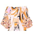 Emilio Pucci Off-the-shoulder Printed Silk Top
