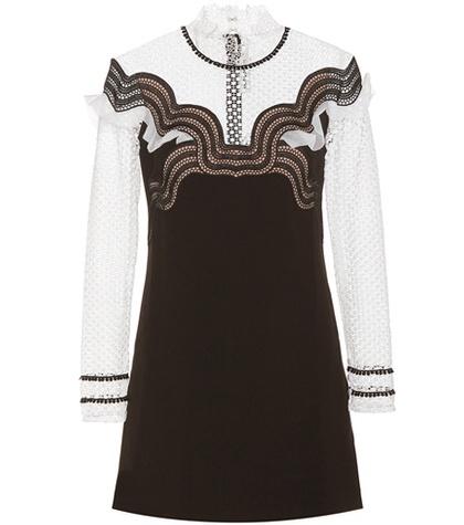 Self-portrait Wave Trim Mini Dress