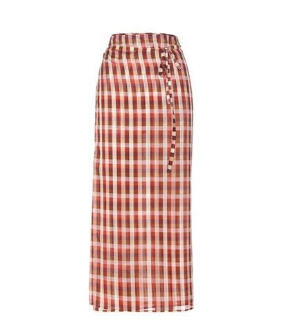 Miu Miu Plaid Cotton Wrap Skirt