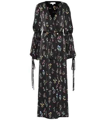Caroline Constas Doria Floral Satin Maxi Dress