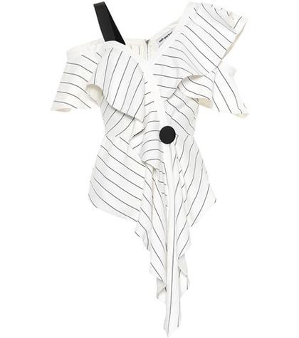 Self-portrait Striped Asymmetric Top
