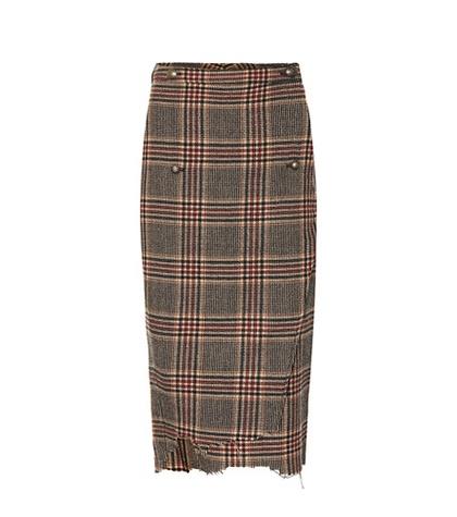 Vetements Checked Wool Skirt