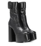 Saint Laurent Billy Platform Leather Ankle Boots