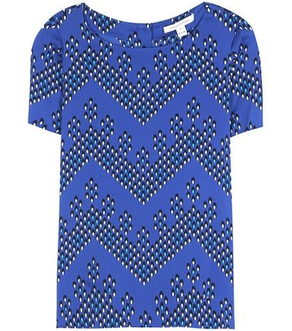 Diane Von Furstenberg Maggy Printed Silk Top