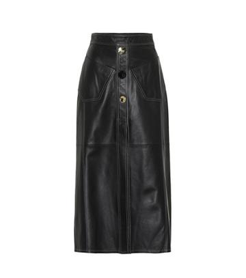 Ellery Aggie Leather Midi Skirt