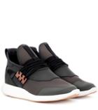 Y-3 Elle Run Leather And Fabric Sneakers