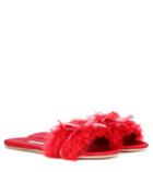 Prada Faux Fur Slip-on Sandals
