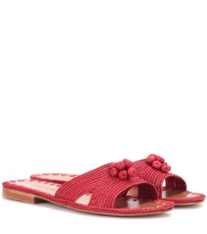 Redvalentino Raffia Slides