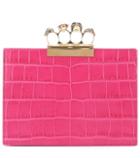 Alexander Mcqueen Four Ring Small Leather Clutch