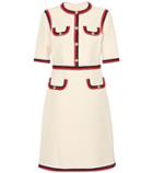 Off-white Embellished Wool And Silk Dress