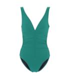 Karla Colletto Ruched V-neck Swimsuit