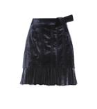 Valentino Velvet And Pleated Metallic Skirt