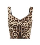 Dolce & Gabbana Leopard-printed Silk Crop Top