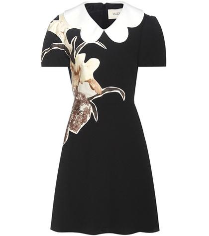 Valentino Printed Virgin Wool Crêpe Dress