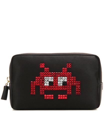 Y-3 Space Invaders Embellished Satin Pouch