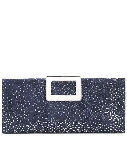 Equipment Belle Vivier Printed Suede Clutch