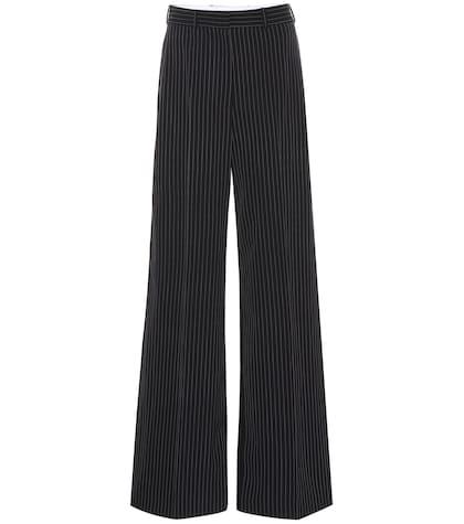 Stella Mccartney Striped High-rise Flared Wool Pants