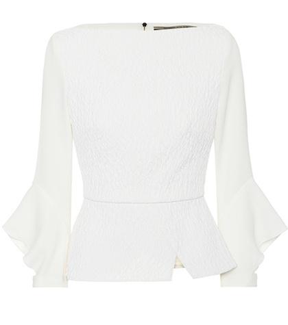 Roland Mouret Richardson Crêpe Peplum Top