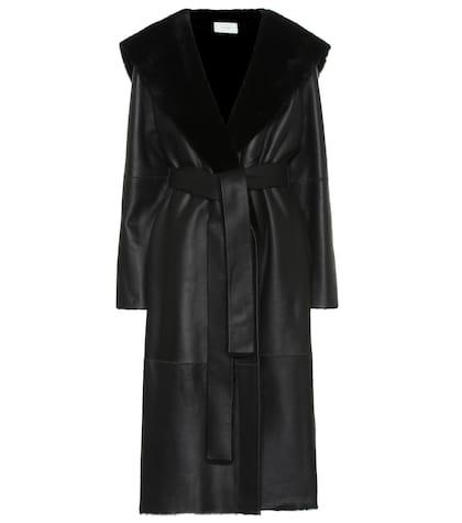 The Row Riona Leather And Shearling Coat