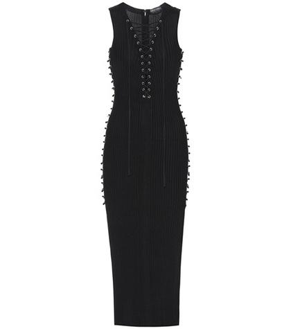 David Koma Lace-up Knit Dress