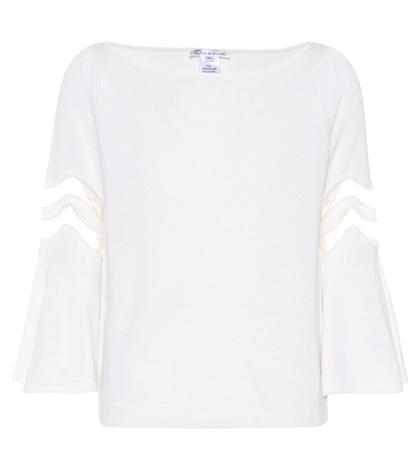 Oscar De La Renta Wool And Silk Top