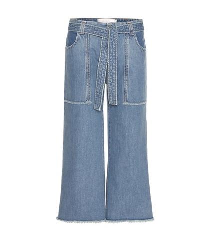 Saint Laurent Patch Pocket Denim Culottes