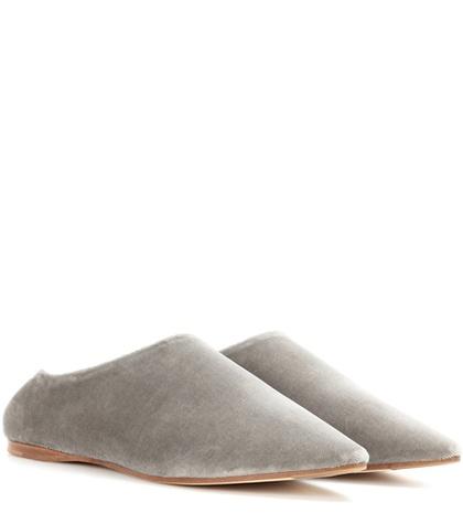 Acne Studios Amina Velvet Babouche Slippers