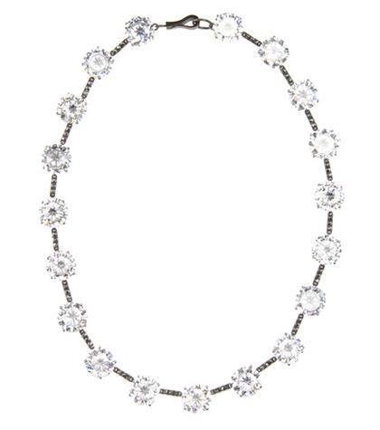 Bottega Veneta Oxidised Sterling Silver And Cubic Zirconia Necklace