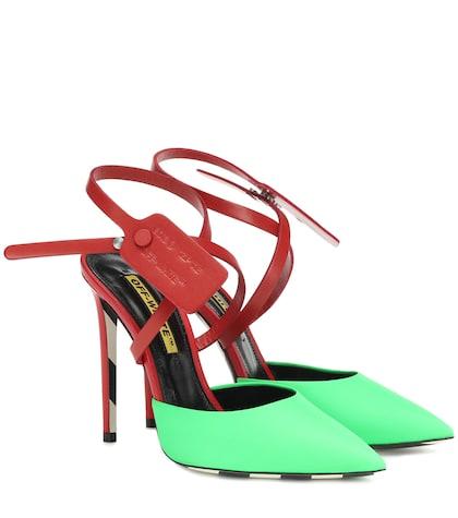Off-white Zip Tie Leather Pumps