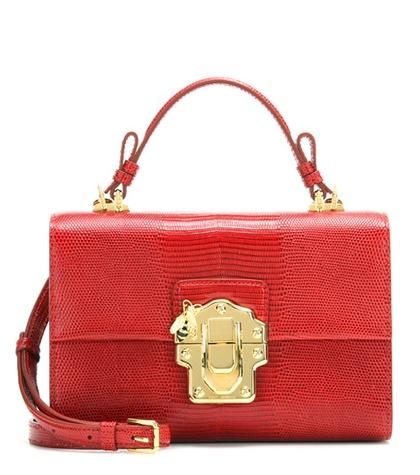 Dolce & Gabbana Lucia Embossed Leather Shoulder Bag